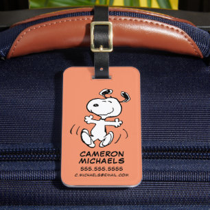 Peanuts   A Snoopy Happy Dance Luggage Tag