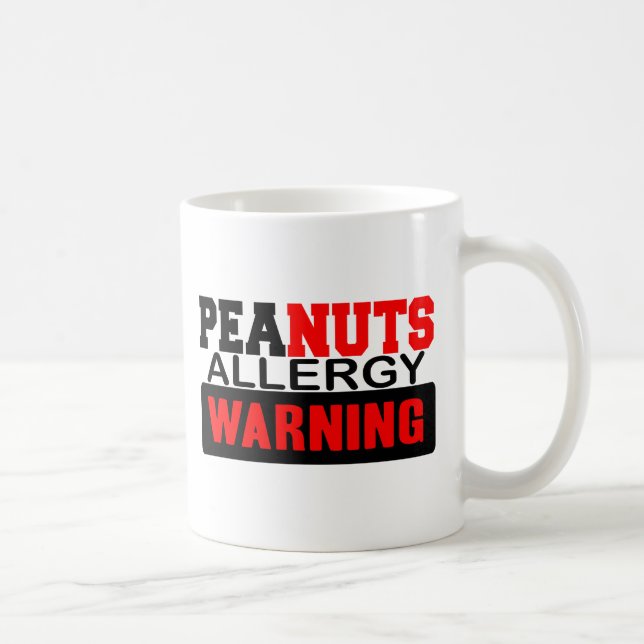 Peanuts Allergy Warning Coffee Mug (Right)