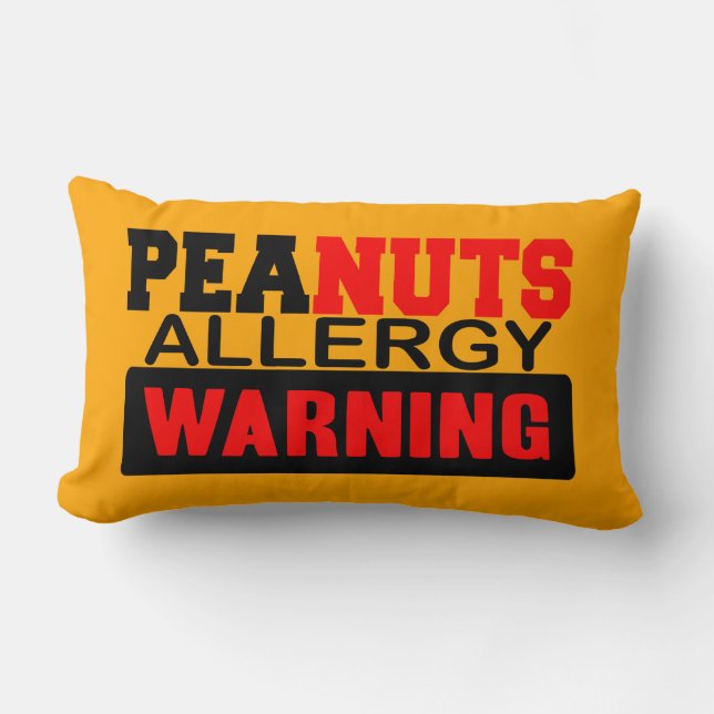 Peanuts Allergy Warning Lumbar Pillow (Front)