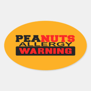 Peanuts Allergy Warning Oval Sticker