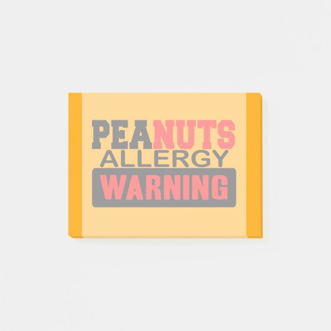 Peanuts Allergy Warning Post-it Notes (Front)