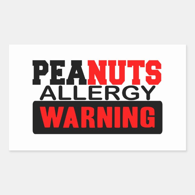 Peanuts Allergy Warning Sticker (Front)