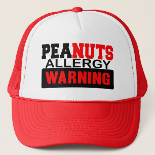Peanuts Allergy Warning Trucker Hat