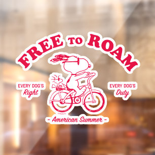 Peanuts American Summer Free To Roam Window Cling