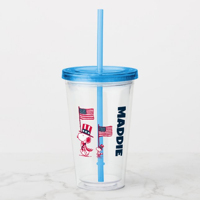 Peanuts | American Summer Old Glory Acrylic Tumbler (Front)