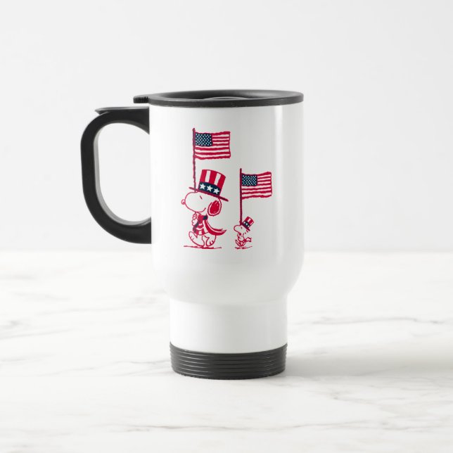 Peanuts | American Summer Old Glory Travel Mug (Left)
