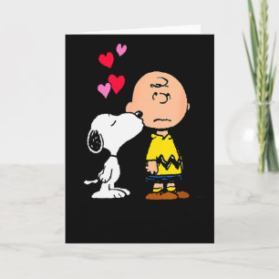 Peanuts - And Charlie Dog Kisses Valentine Wishes  Card