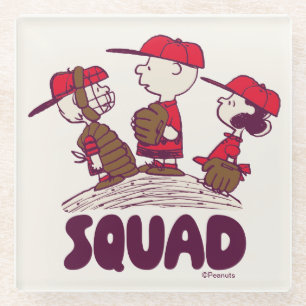 Peanuts   Baseball Squad Glass Coaster