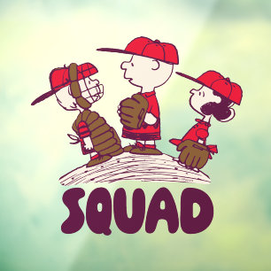 Peanuts Baseball Squad Window Cling