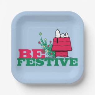 Peanuts   Be Festive Paper Plate