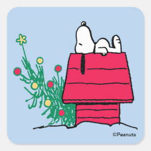 Peanuts   Be Festive Square Sticker