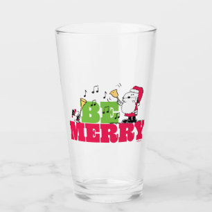 Peanuts Be Merry Christmas Glass