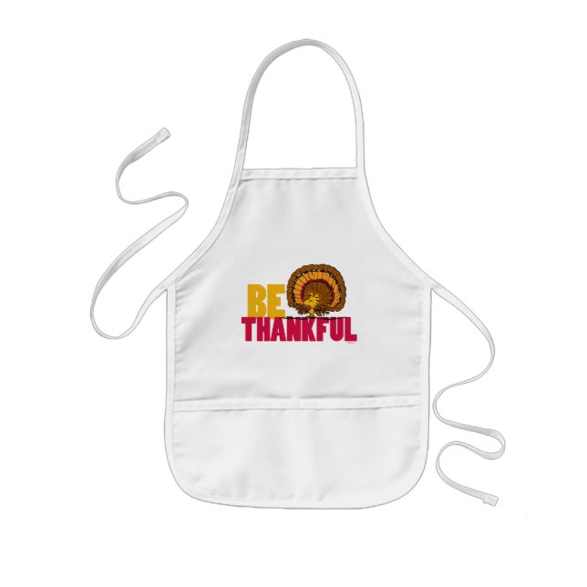 Peanuts | Be Thankful Woodstock Turkey Kids Apron (Front)