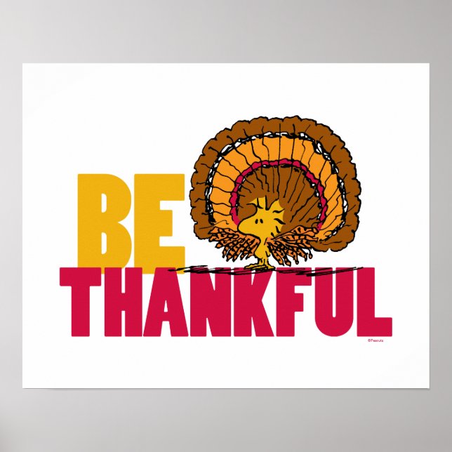 Peanuts | Be Thankful Woodstock Turkey Poster (Front)