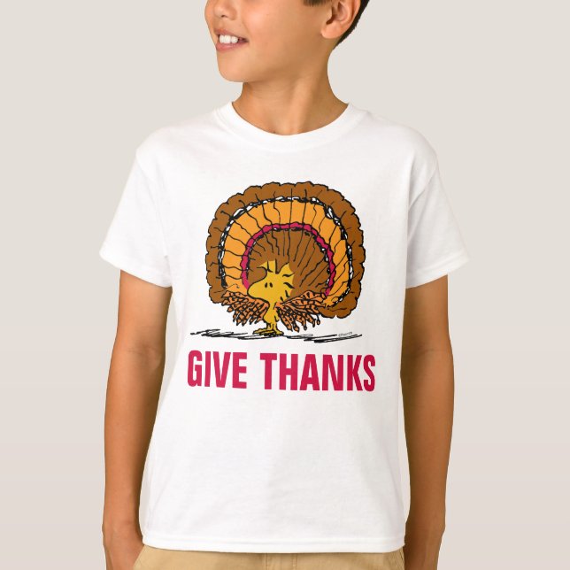 Peanuts | Be Thankful Woodstock Turkey T-Shirt (Front)