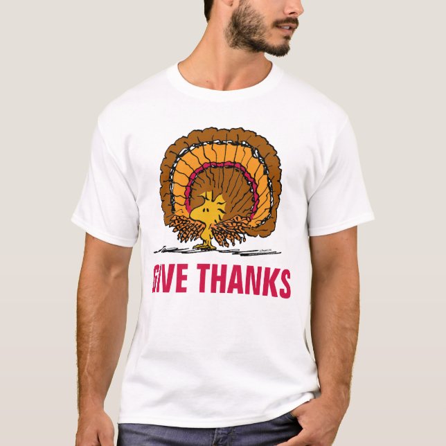 Peanuts | Be Thankful Woodstock Turkey T-Shirt (Front)