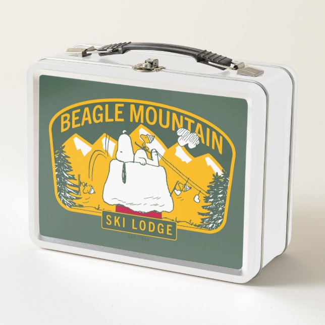 Peanuts | Beagle Mountain Ski Lodge Metal Lunch Box (Front)