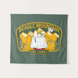 Peanuts   Beagle Mountain Ski Lodge Tapestry