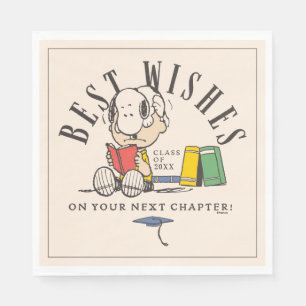 Peanuts Best Wishes Graduation Snoopy Reading Napkin