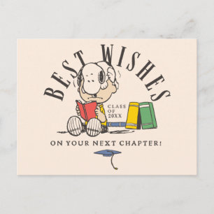 Peanuts Best Wishes Graduation Snoopy Reading Postcard