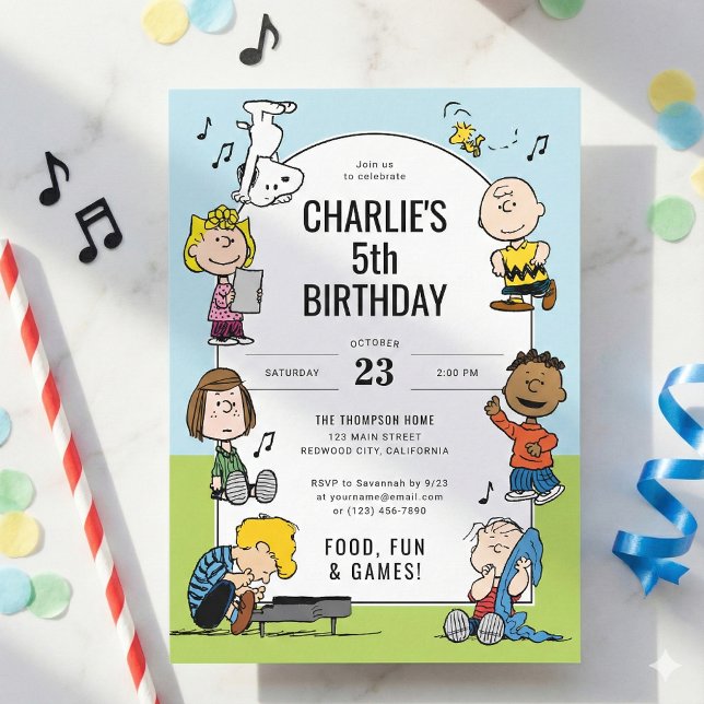 Peanuts Character Fun Birthday Collage Invitation (Creator Uploaded)