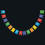 Peanuts | Charlie Brown and Gang Birthday Bunting Flags<br><div class="desc">Get ready to celebrate with the whole gang! This fun and colourful "Happy Birthday" banner features everyone's favourite beagle, Snoopy and his friends Woodstock and Charlie Brown. It's the perfect way to add a playful and nostalgic touch to your birthday party, serving as a charming backdrop for photos and a...</div>