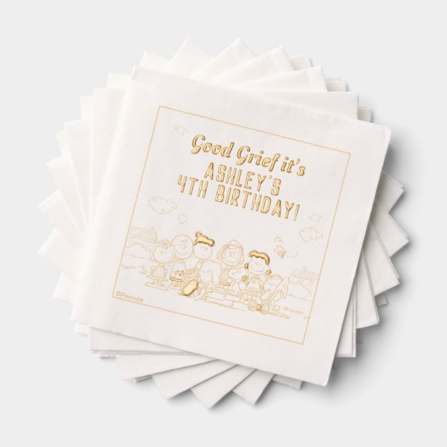 Peanuts | Charlie Brown and Gang Birthday Foil Napkins (Insitu (Stacked))