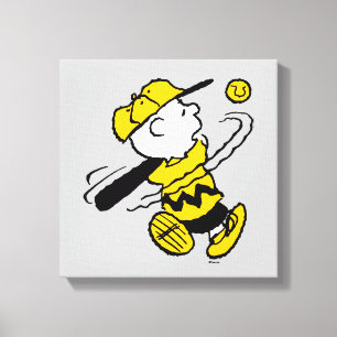 Peanuts   Charlie Brown at Bat Canvas Print