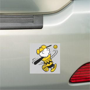 Peanuts   Charlie Brown at Bat Car Magnet