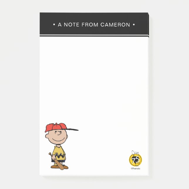 Peanuts | Charlie Brown Baseball Smile Post-it Notes (Front)