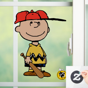 Peanuts Charlie Brown Baseball Smile Window Cling