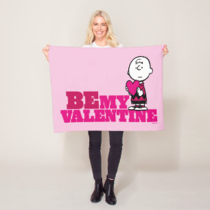 Peanuts   Charlie Brown Be My Valentine Fleece Blanket