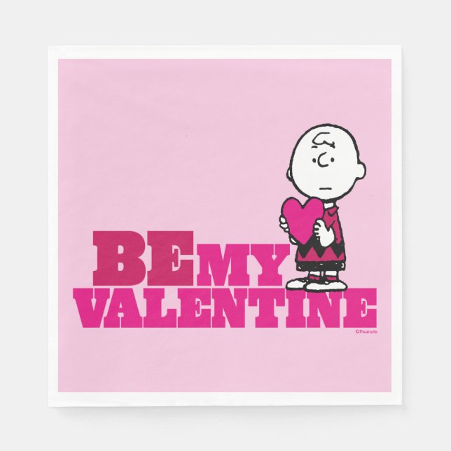 Peanuts | Charlie Brown Be My Valentine Napkin (Front)