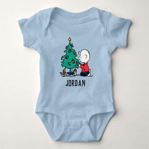 Peanuts   Charlie Brown Christmas   Add Your Name Baby Bodysuit