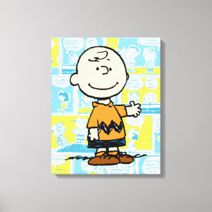 Peanuts   Charlie Brown Comic Pattern Canvas Print