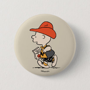 Peanuts Charlie Brown Cowboy Halloween 2 Inch Round Button