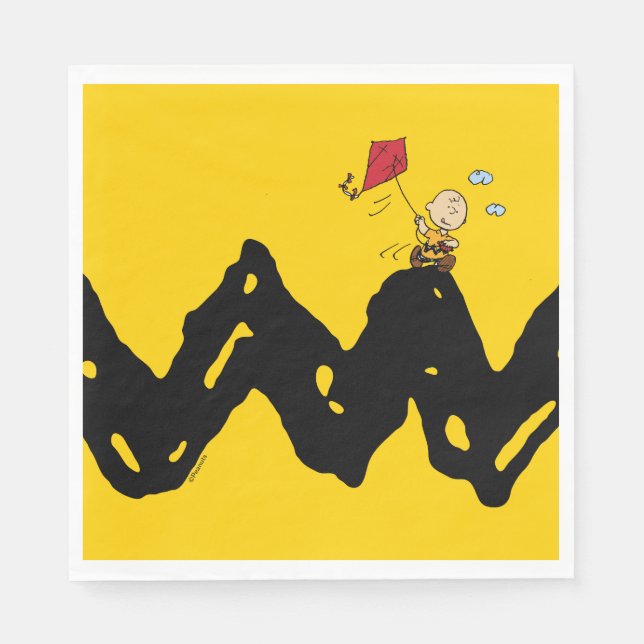 Peanuts | Charlie Brown Flying Kite Napkin (Front)