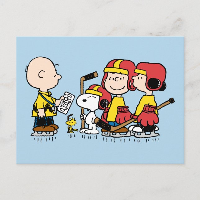 Peanuts | Charlie Brown Hockey Coach Postcard (Front)
