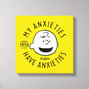 Peanuts   Charlie Brown Nervous Since 1950 Canvas Print