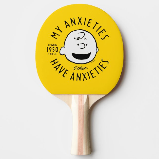 Peanuts | Charlie Brown Nervous Since 1950 Ping Pong Paddle (Front)