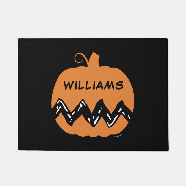 Peanuts | Charlie Brown Orange Pumpkin Doormat (Front)