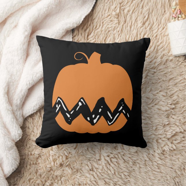 Peanuts | Charlie Brown Orange Pumpkin Throw Pillow (Blanket)