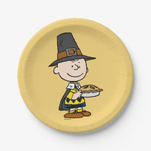 Peanuts   Charlie Brown Pilgrim Paper Plate