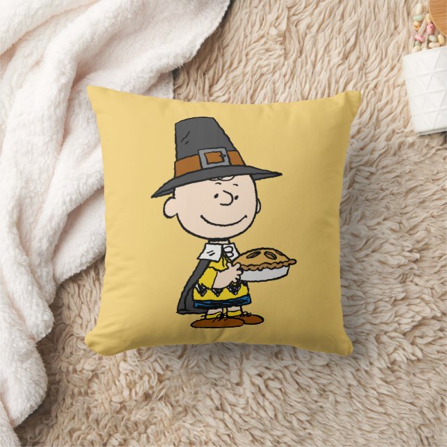 Peanuts | Charlie Brown Pilgrim Throw Pillow (Blanket)