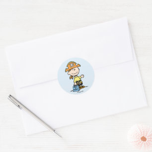 Peanuts Charlie Brown Pirate Halloween Classic Round Sticker