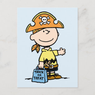 Peanuts Charlie Brown Pirate Halloween Postcard