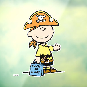 Peanuts Charlie Brown Pirate Halloween Window Cling