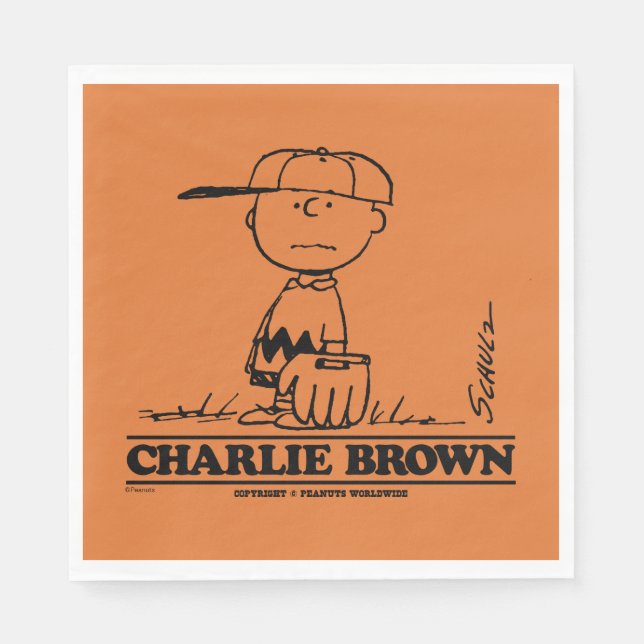 Peanuts | Charlie Brown Playing Ball Napkin (Front)