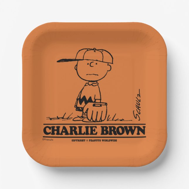 Peanuts | Charlie Brown Playing Ball Paper Plate (Front)