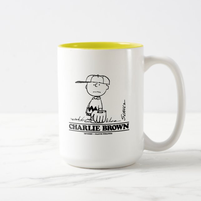 Peanuts | Charlie Brown Playing Ball Two-Tone Coffee Mug (Right)